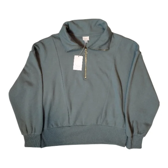 A New Day | Women's Green Quarter-zip Pullover Sweater Jacket - Picture 1 of 12